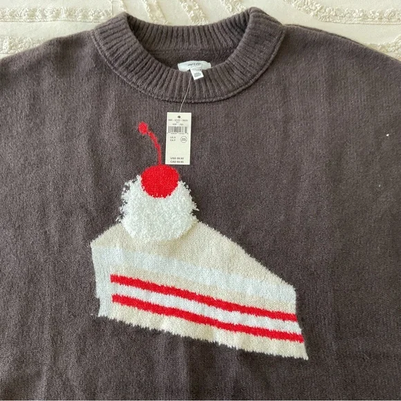 Aerie Black Sweater with Cake Design S - Picture 7 of 7